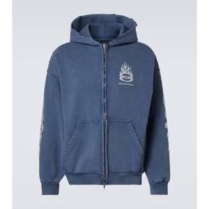 발렌시아가 Burning Unity 집업 코튼 후디 P00948301