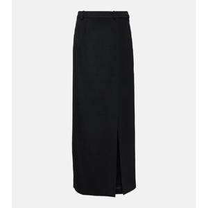 발렌시아가 사이드 슬릿 울 트윌 맥시 스커트 P00889953