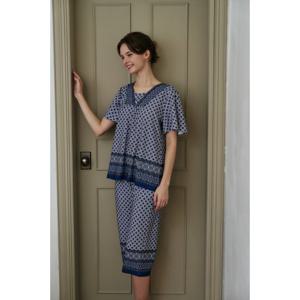 (비너스) 계속 시원한 착용감 보더나염 여성 홈웨어세트-VEP394FS