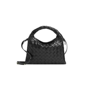 보테가 베네타 카프스킨 레더 미니 홉 크로스바디백 블랙 777586V3IV11139