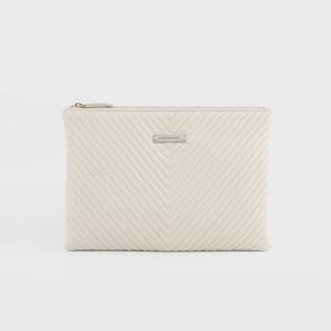 몽삭 세이나 소가죽 V퀼팅 체인 클러치백 아이보리 AL68-2804-IV