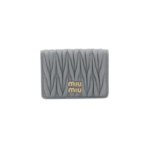 미우 미우 마테라쎄 나파 레더 카드 반지갑 펄 그레이 5MC103-2FPP-F0164