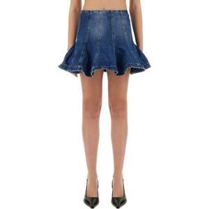 엠에스지엠 데님 플레어 헴 하이 웨이스트 스커트 3842MDD231 2