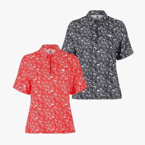 여성 프린트 릴렉스 반팔 카라티 Q225-3423-24