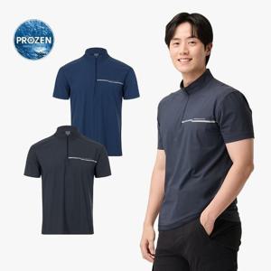 남성 냉감 반팔 집업티 Q225-3121-22