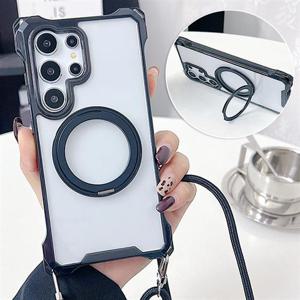 갤럭시A52 A52s 4G 5G 맥세이프 투명하드 컬러범퍼 스트랩케이스