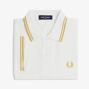 [M3600] 트윈 팁 프레드페리 셔츠 - 스노우 화이트/허니콤 (Y53) AFPM2513600-Y53