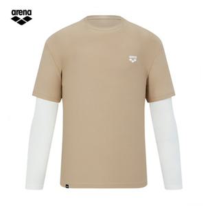 아레나 365 A5BM1RR44 BEG (주머니백 증정) 남성비치 릴렉스핏 레이어드 래쉬가드 수영복