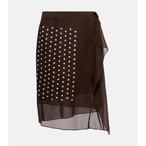 드리스반노튼 폴카 도트 실크 블렌드 미디 스커트 P01056899