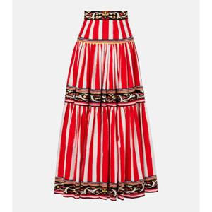 돌체앤가바나 Taormina 스트라이프 코튼 맥시 스커트 P01061449