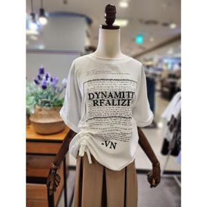 스테파니 세이브존01 끈 셔링 영문 라운드 블라우스 A25SH5229