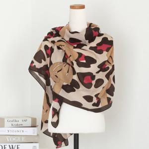 [샵앤]여성 중년 가을 호피 리본 롱 패션 스카프 DRN-WSC-0485-