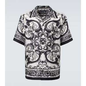 돌체앤가바나 Majolica 실크 트윌 볼링 셔츠 P01077026