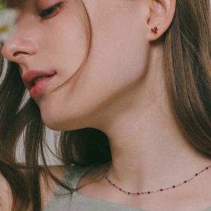 제이로렌 로즈골드 스피넬 체인 실버 목걸이 N01198