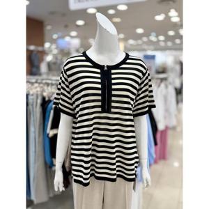 소고 세이브존01 스트라이프 반 집업 여름 니트 티셔츠 AL2TA16