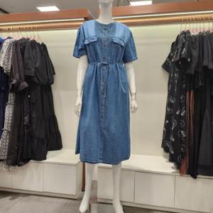 수스 HC04 라운드 오픈형 데님 롱 원피스 S252BOP507