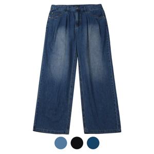 [파파브로]남성 더블 핀턱 와이드핏 데님 SQ-JEA-3001