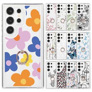 갤럭시A26 5G 프린팅 디자인 링 홀더 슬림 투명 소프트 케이스