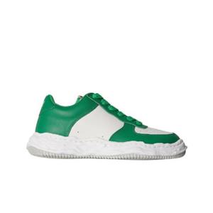 메종 미하라 야스히로 웨인 OG 솔 레더 로우탑 스니커즈 그린 화이트 A08FW706-GRNWHT