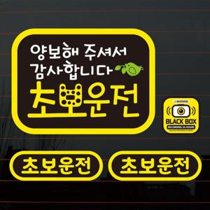 아트박스/뭉키데코 칼라자동차스티커S2_C016_엠블럼 사각 초보운