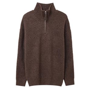 [리빌모아]남녀공용 그라스 반집업 긴팔 니트 FL2-TSA-Q007-밤색