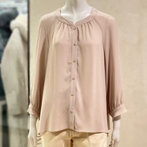 [벨리시앙]루즈핏 라운드 셔링 블라우스 BL4104