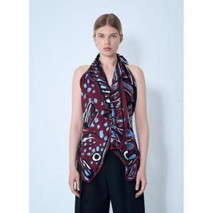 25 FW 보테가베네타 여성 실크 트윌 프린트 탑  bov0260008blk