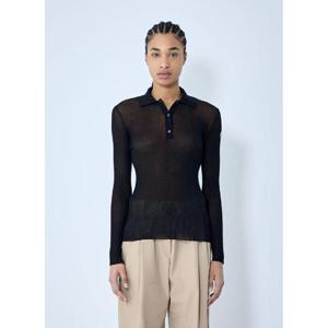 25 FW 몽클레어 여성 로고 모티프 폴로 셔츠 mon0260035blk