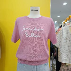 르피타 DP01 쿨  라운드레터링 니트 L252BSW753