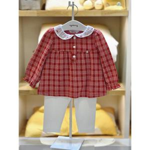 아가방 세이브존02 레드 체크블라우스상하세트 02s523054