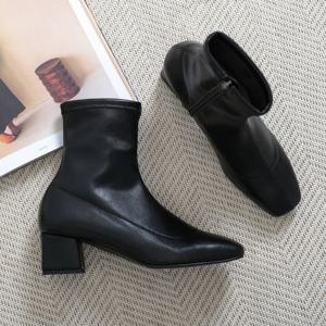 갓슈 뿌고아 옆지퍼 5cm 미들힐 패션 앵클부츠