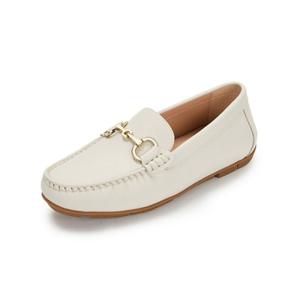 [무크] 여성 클래식 컴포트 소가죽 단화 로퍼 화이트 522207