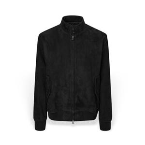 [헤지스] 남성 포켓배색 염소가죽 점퍼 HZJU5D676BK