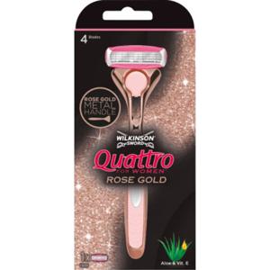 윌킨슨 Wilkinson 여성용 제모 면도기 Quattro Rose Gold 1개입