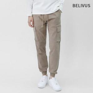 빌리버스 남성 조거팬츠 밴딩 면 스판 카고 바지 BWS049