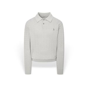 [헤지스] 남성 쿨코튼 케이블 카라 니트 HZSW5F253G1