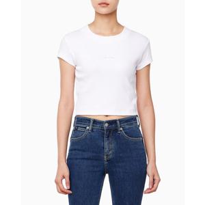 [캘빈클라인 진]여성 모노그램 크롭 CK 반팔 티셔츠 화이트 47AB802 (47AB802-YAA)