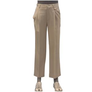 [본(정장)]S/S 2가지 컬러 트리 아세테이트 원턱 베이지 블랙 와이드 팬츠 BN4MTA380BEBK