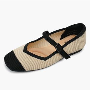 ORLA 여성 플랫슈즈 니트 메리제인 베이지블랙 K2861345RA-W