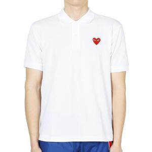 디몬트 꼼데가르송 남성 하트 로고 패치 PK 반팔(화이트) AX-T006 5