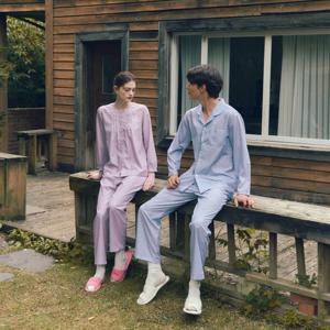 와코루 로맨틱한 면80수 로고나염 커플파자마(WPA2507MWPA2507W)