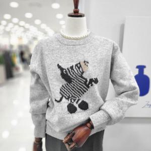 [비지트인뉴욕]울 니트풀오버  프린팅포인트티셔츠 VB1LK601 K_U