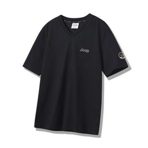 [지프]JP2TSU401 선기획 브이넥 반팔 2024년 블랙 티셔츠 A5_SC