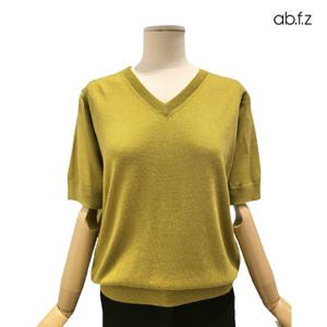 [에이비에프지]솔리드 V넥 반팔 니트 APZ4HW35J
