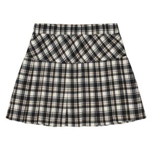 [에꼴리에][에꼴리에] 여아 밴딩 체크 플리츠 스커트 23C5852_BK