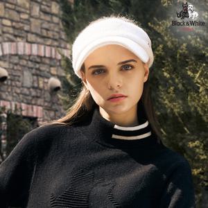 [블랙앤화이트]여성 캐시미어 니트 바이저 8704LXAS_IVORY