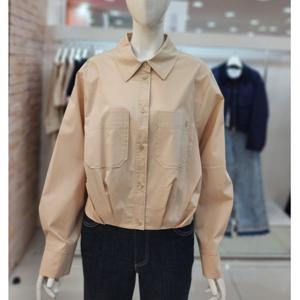 [JJ JIGOTT][JJ지고트]레터링 밴딩 턱 블라우스 GN9A0BL81_DG