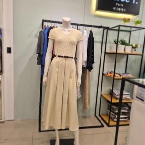 아니베에프 세이브존01 캡소매 벨트 롱 원피스 A55WOP400