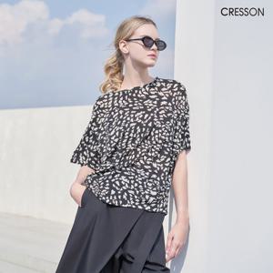 크레송 25SS 클레오라 티블라우스 C252B001A_14 (챠콜그레이)