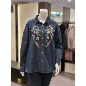 [트리아나]MARIO소고 카라넥 자수포인트 데님셔츠AK3BA01